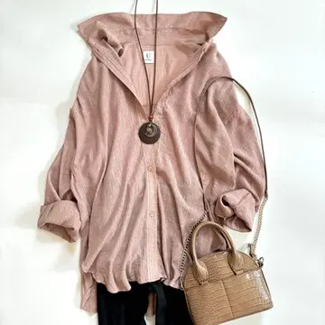 새상품급 U by SPICK&SPAN 스픽 앤 스팬 시어 플리츠 셔츠