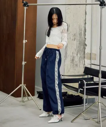 ACLENT 사이드 레이스 나일론 저지 팬츠