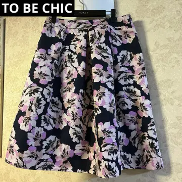 새상품급 빅 사이즈 46 투 비 시크 허리밴딩 꽃무늬 스커트