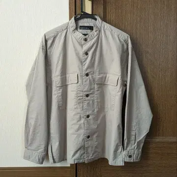 밴드 카라 셔츠 베이지