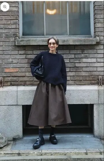 ELLIE 저스트 개더 스커트 [ BROWN ]