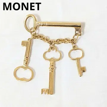 몽환적인 MONET 브로치 Key 열쇠 골드 빈티지