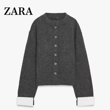 새상품급 ZARA 자라 콤비 니트 가디건 그레이 S 사이즈 2025