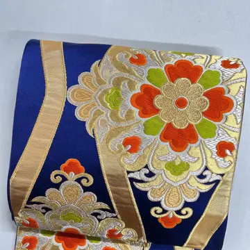 후쿠로 오비 타테와쿠 당금직 화문 꽃 무늬 금실 기모노 124tz