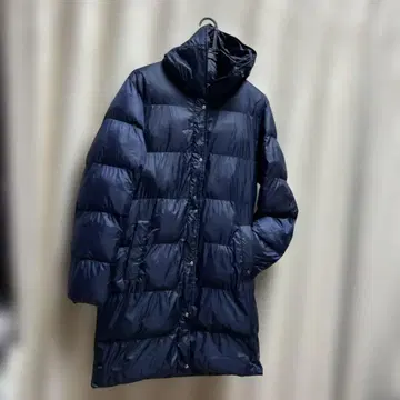네이비 후드 부착 롱 패딩 자켓 아놀드 파머 L