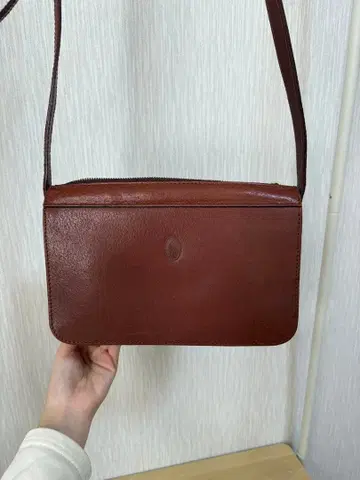 브라운 가죽 숄더백