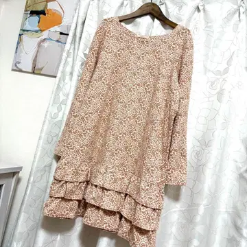 로즈 티아라 자카드 티어드 원피스 46