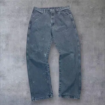 00s 멕시코제 36 x 32 RUSTLER 블랙 청바지