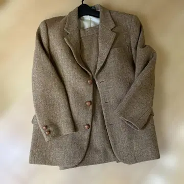 NEWYORKER 브라운 트위드 테일러드 자켓 9AR