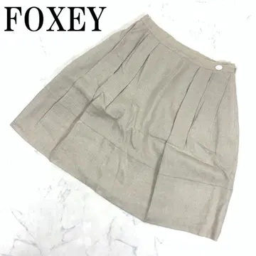 LA7444 FOXEY 폭시 린넨 100% 플레어 스커트 베이지 38