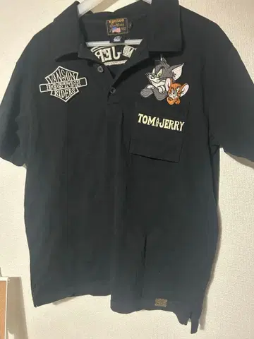 톰과 제리 Vanson 피케 셔츠 블랙