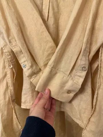 새상품급 나곤스탠스 밴드 카라 린넨 100 긴팔 셔츠 셋업