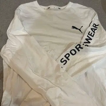 PUMA 화이트 긴팔 티셔츠 M