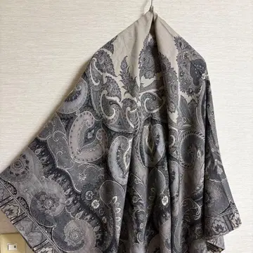 ETRO 에트로 페이즐리 정사각형 대형 스톨 실크 울