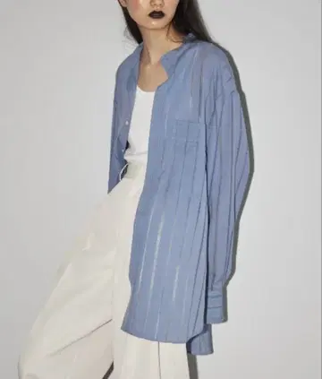 투데이풀 시어 스트라이프 오버 셔츠