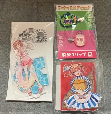 노아 컬러풀 피치 아크릴 스탠드 앞머리 클립