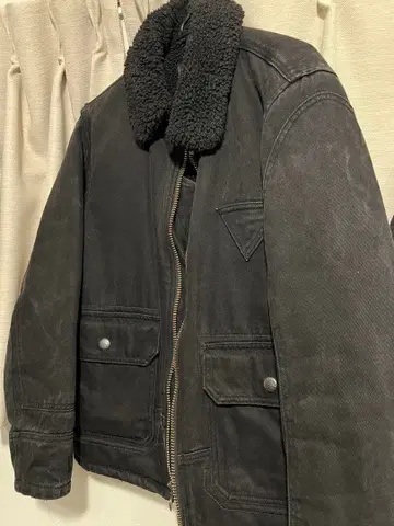 [ 최고 걸작 ] Schott B-3 플라이트 자켓 블랙 데님 보아 안감