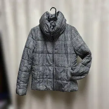 체크 무늬 퀼팅 자켓