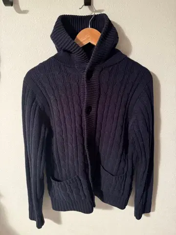 SONREIR 네이비 케이블 니트 가디건