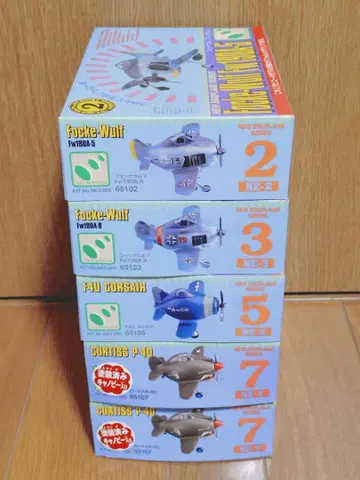 하세가와 에그 에어플레인 5종 세트 포케 울프, 커세어, 커티스