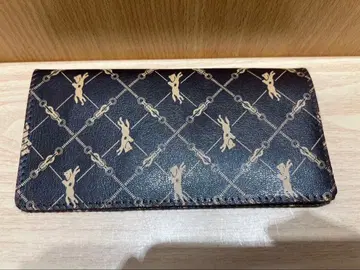 블랙 가죽 장지갑 모노그램