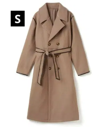 GRL 리본 벨트 포함 파이핑 더블 코트 사이즈 S