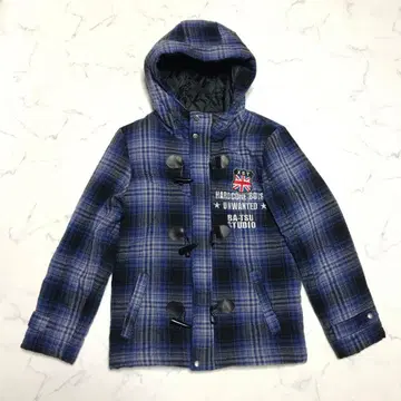 Y2K PUNK 체크 자켓 더플 코트 자수 디자인 헤이세이 갸루