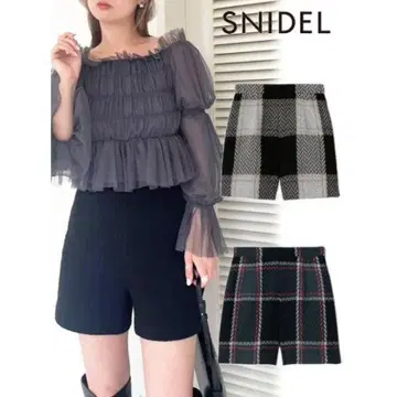 [ 미사용 새상품 ] snidel 로빙 심플 숏팬츠 블랙 M