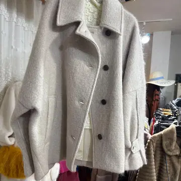 M-station 라이트 베이지 울 혼방 코트 F 사이즈 새상품