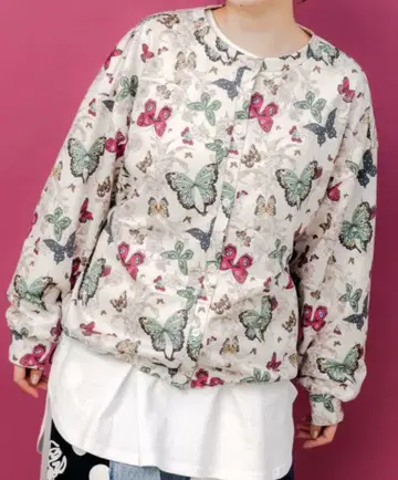 스칼라 나비 꽃 긴팔 가디건