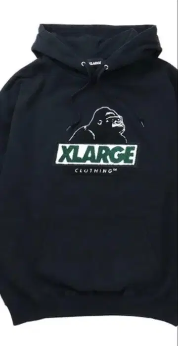 XLARGE 슬로우 로고 후드티 블랙