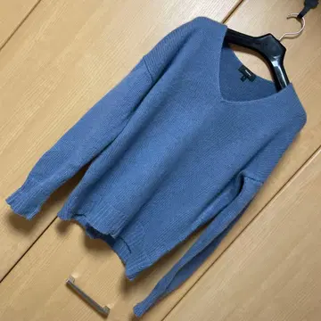 Theory 블루 V넥 긴팔 니트 S