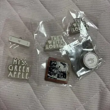 Mrs.GREEN APPLE 화이트 라운지 핀 배지 6개 세트