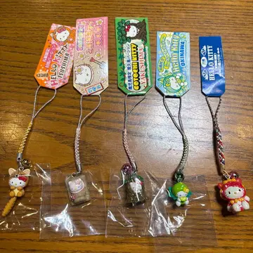 지역 한정 키티 규슈 오키나와 매듭 스트랩 헬로키티 스트랩 5개 세트