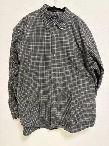 BEAMS 헤비 옥스퍼드 버튼 다운 셔츠 XL 차콜 그레이