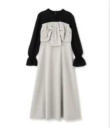 새상품 프론트 리본 믹스 도킹 원피스