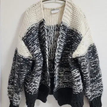 울 100% 니트 가디건 자켓