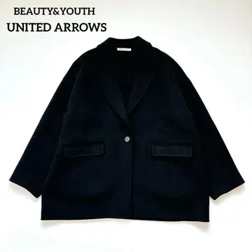 새상품급 뷰티앤유스 리버 테일러드 미들 코트 블랙 XS