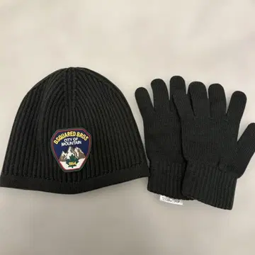 DSQUARED2 블랙 니트 모자 장갑 세트