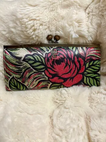 ANNA SUI 장지갑 가마구치 지갑 장미 패턴 새상품급 안나수이