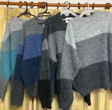 SINSS 보더 그라데이션 니트 4색 세트