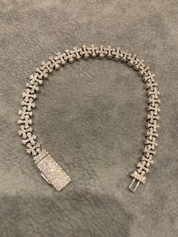 실버 팔찌 크로스 디자인 모이사나이트 s925