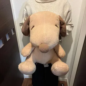 거대해! SNOOPY 슈퍼 라지 봉제 인형 포근포근 브라운 Ver.