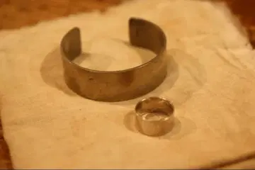 심플 놋쇠 뱅글 925 실버 반지 세트