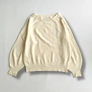 UNITED ARROWS 울 100% 니트 벌룬 슬리브 아이보리