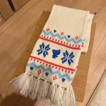 ANGEL BLUE 눈꽃송이 패턴 머플러 어린이용