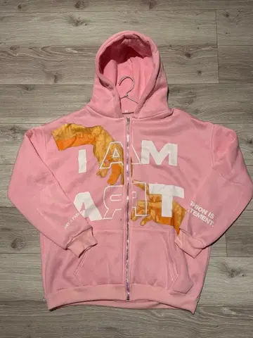[ 미사용 새상품 ] 핑크 풀 집업 후드티 S