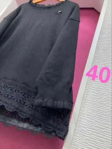 슈퍼 뷰티 소매가 봉긋하고 밑단 레이스 디자인 튜닉 부드러운 니트