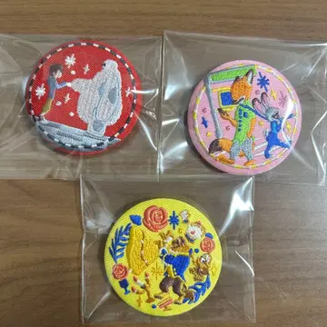 디즈니 자수 캔뱃지2 베이맥스 주토피아 미녀와 야수