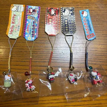 지역 한정 키티 특이한 역사 매듭 헬로키티 스트랩 5개 세트